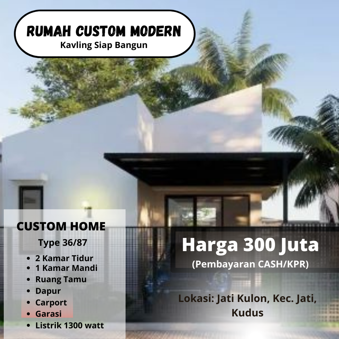 Dijual Rumah Baru Custom Modern Lokasi Strategis di Jati Kudus