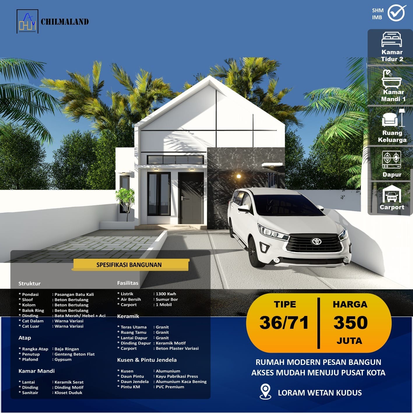 Dijual Rumah Modern Pesan Bangun Lokasi Strategis Kudus Jateng