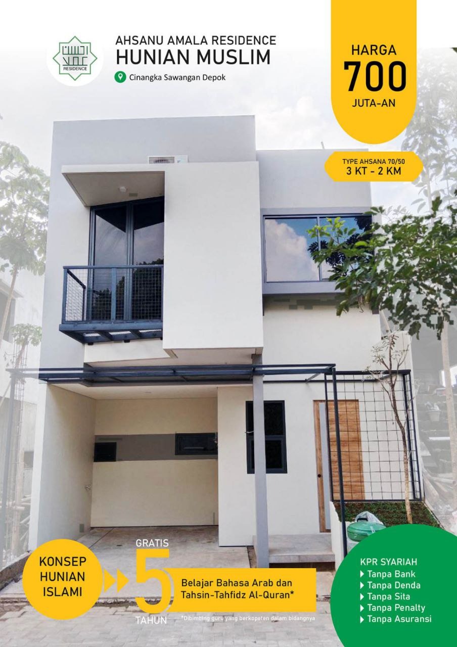 RUMAH 2 LANTAI MINIMALIS HUNIAN BERKONSEP PESANTREN KELUARGA DI DEPOK