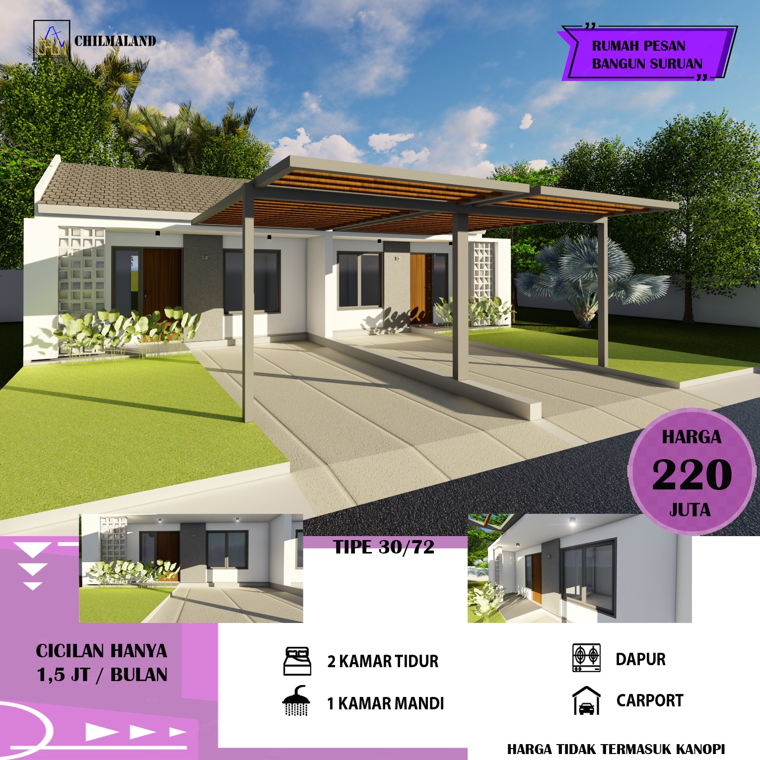Jual Rumah Desain Modern Minimalis di Pasuruhan Lor Kudus