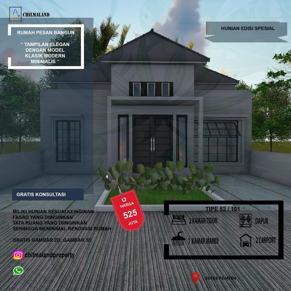 Jual Rumah Tampilan Elegan di Getas Pejaten Kudus