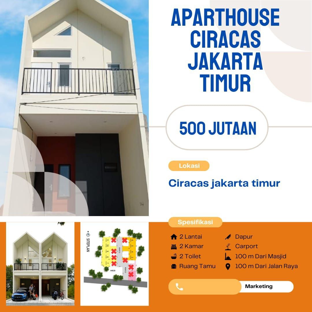 DIJUAL RUMAH 2 LANTAI DESAIN SCANDINAVIAN DI CIRACAS JAKARTA TIMUR