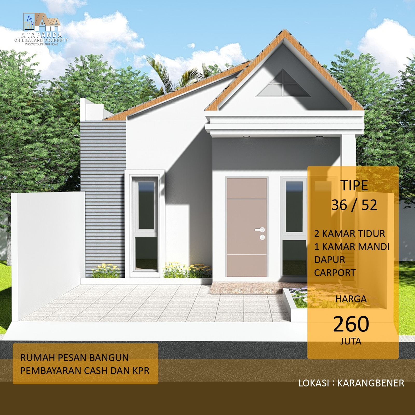 Jual Rumah Desain Scandinavian di Karangbener Kudus