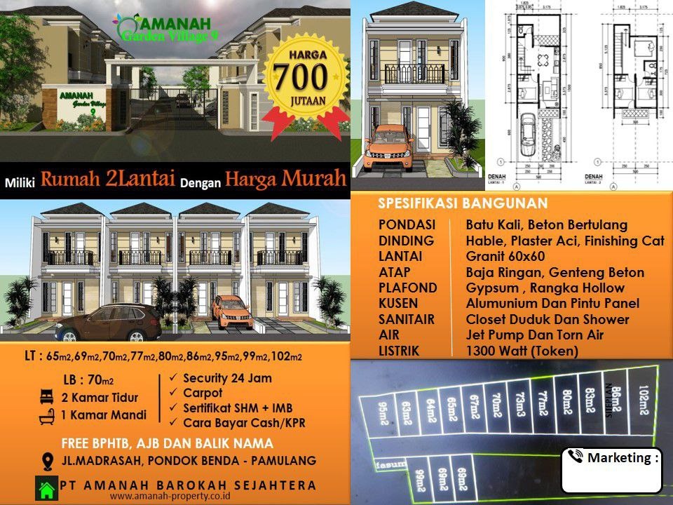 DIJUAL RUMAH 2 LANTAI HARGA 700 JUTAAN DI PAMULANG TANGERANG SELATAN