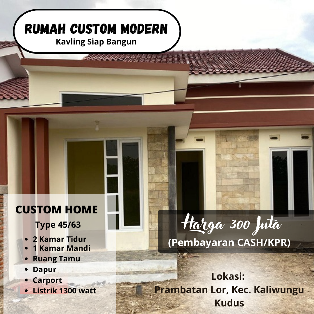 Dijual Rumah Pesan Bangun Lokasi Pusat Kota Kudus