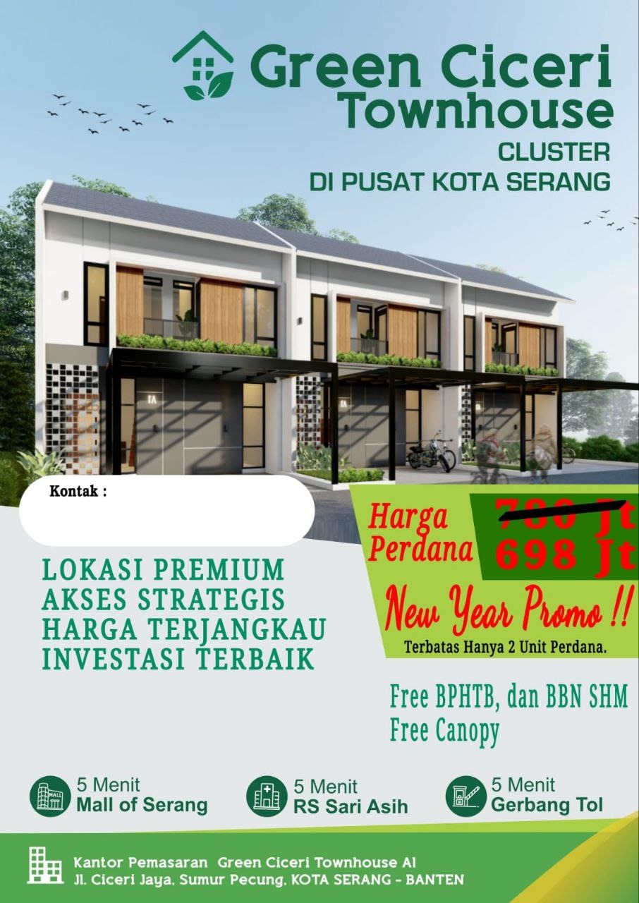 DIJUAL RUMAH 2 LANTAI HARGA 600 JUTAAN DI PUSAT KOTA SERANG BANTEN