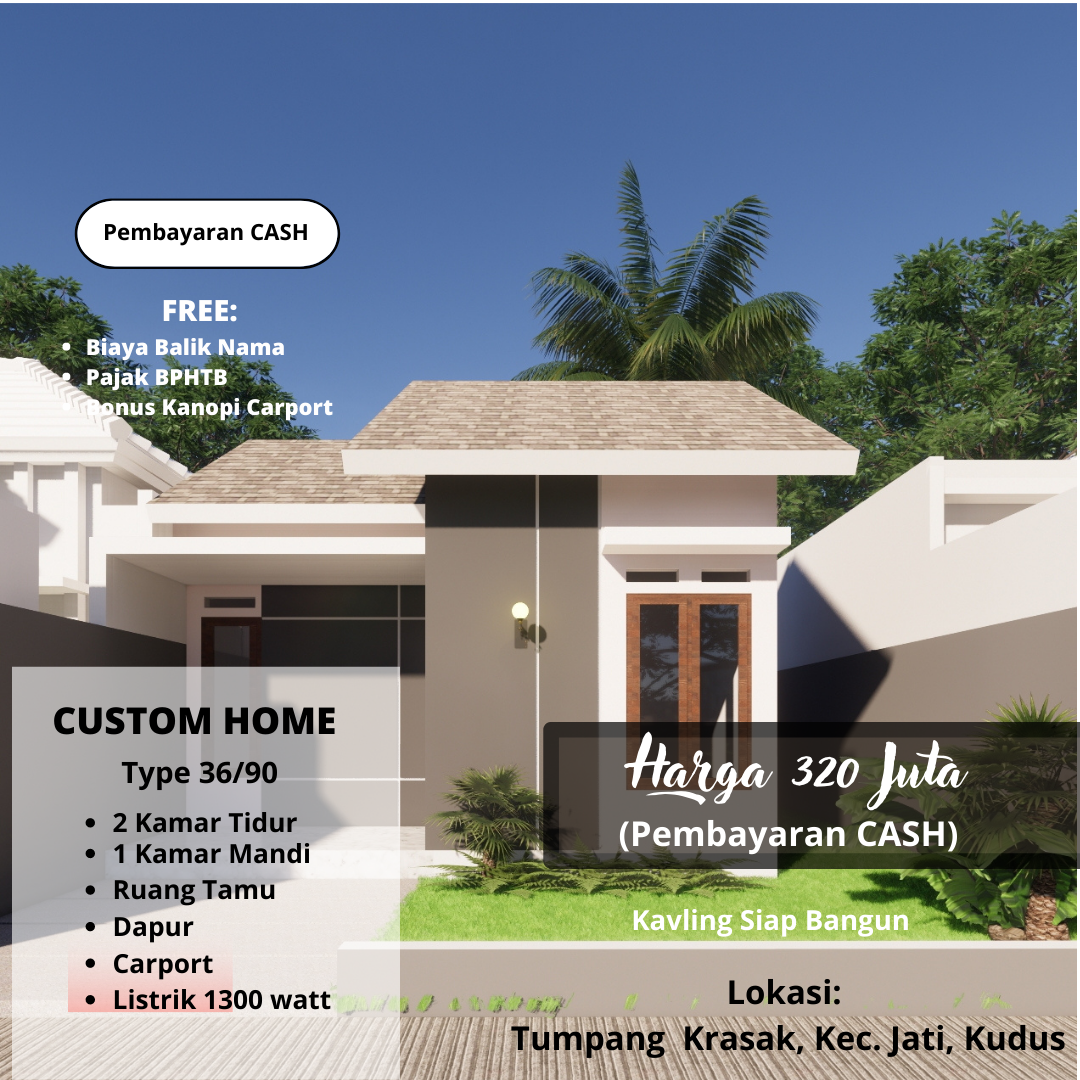 Dijual Rumah Modern Siap Bangun Lokasi Strategis di Kudus