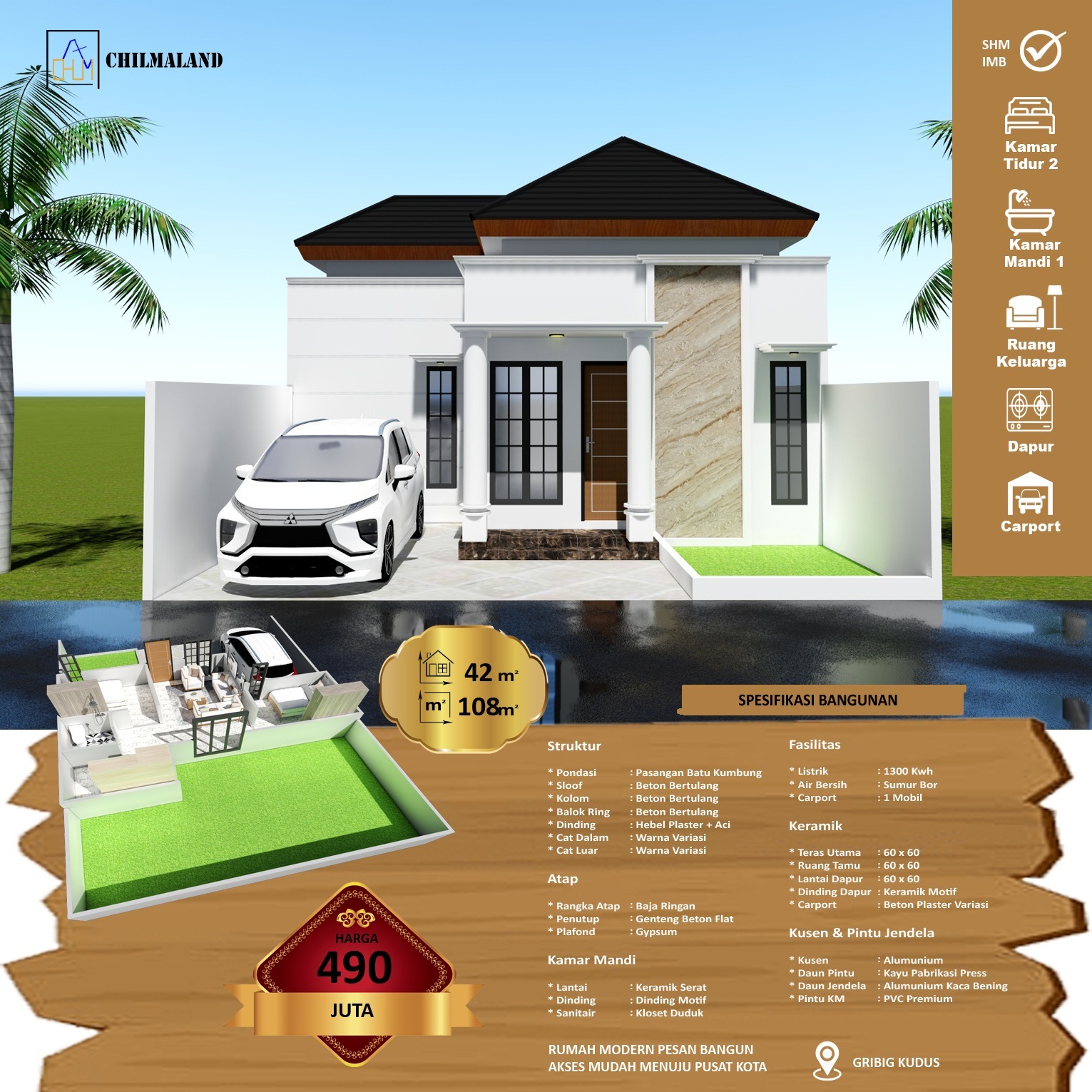 Jual Rumah Pesan Bangun Desain Mewah, Modern Lokasi Kota Kudus Jateng
