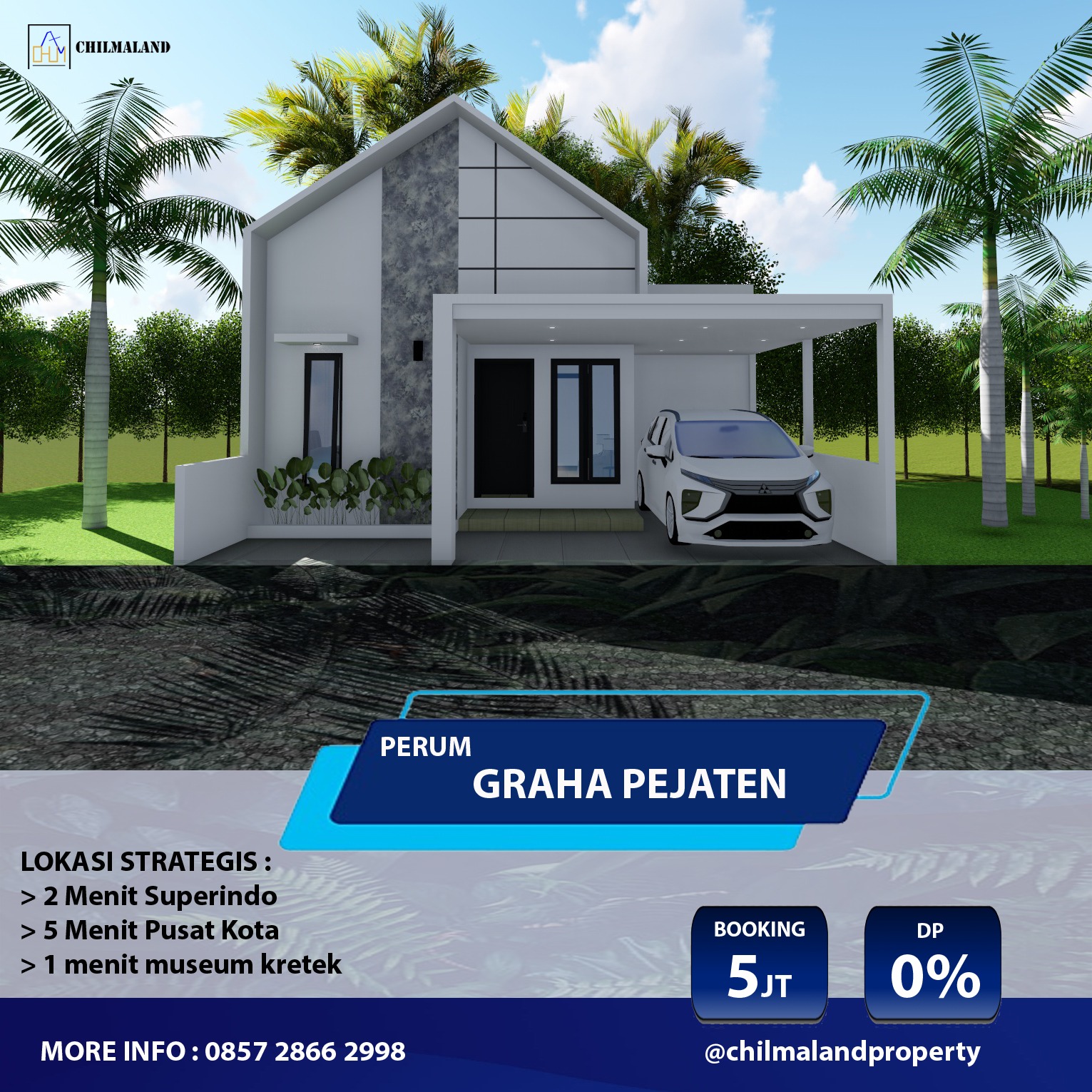 Jual Rumah Baru Dengan Desain Modern Mempunyai Akses Mudah Swalayan