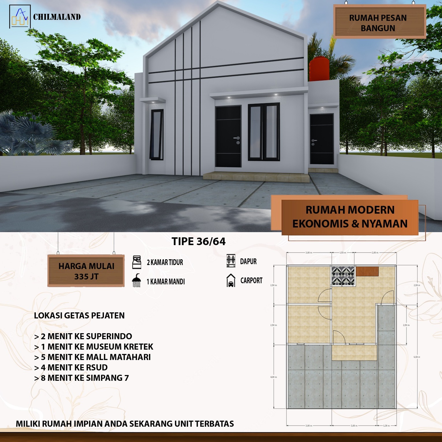 Jual Rumah Baru Desain Modern  Dekat Dengan Mall Matahari Kudus