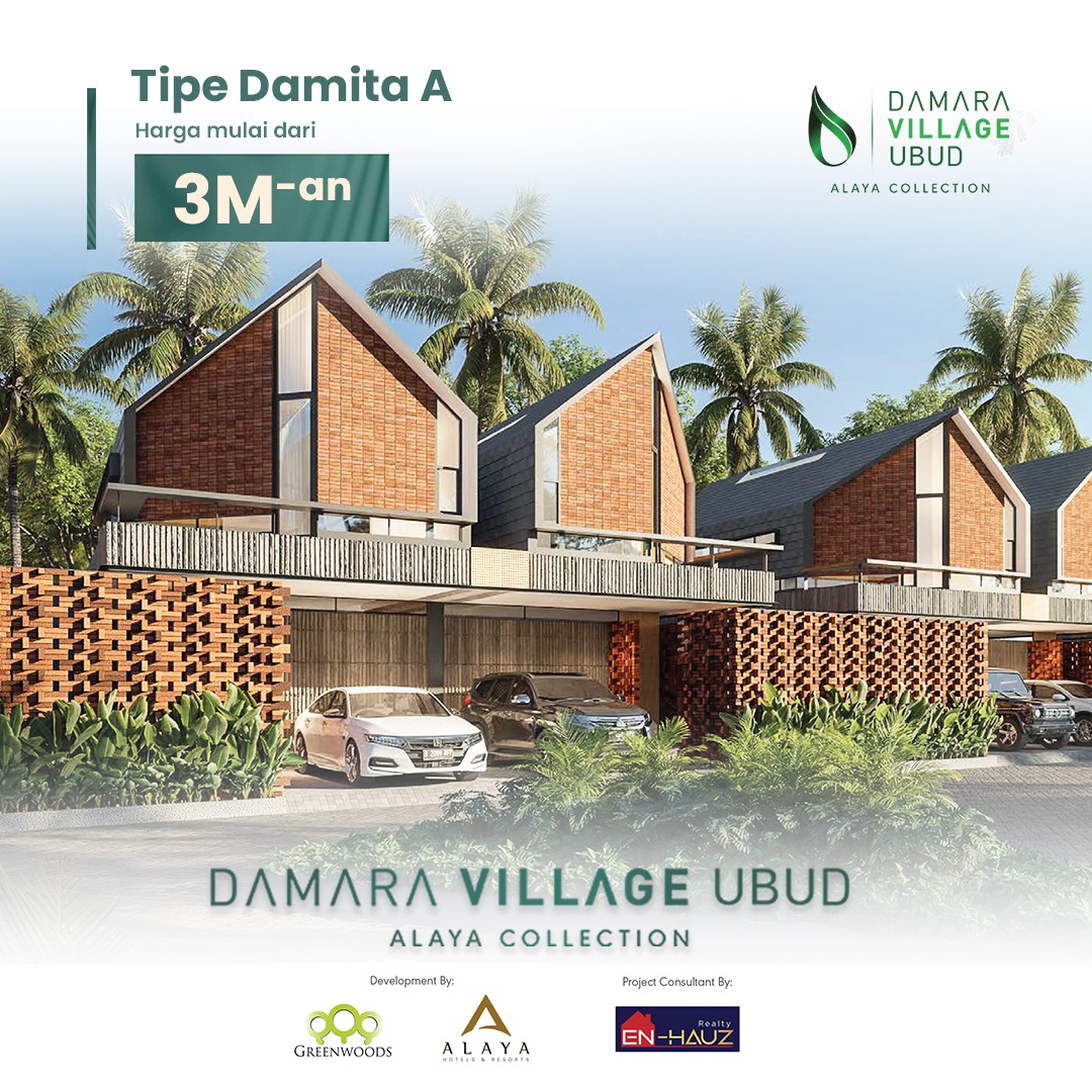 Dijual Rumah Cluster Konsep Scandinavian di Ubud Bali