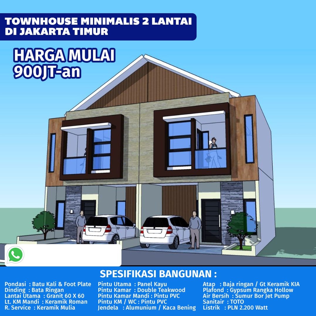 DIJUAL RUMAH 2 LANTAI MINIMALIS MODERN DI CIPAYUNG JAKARTA TIMUR
