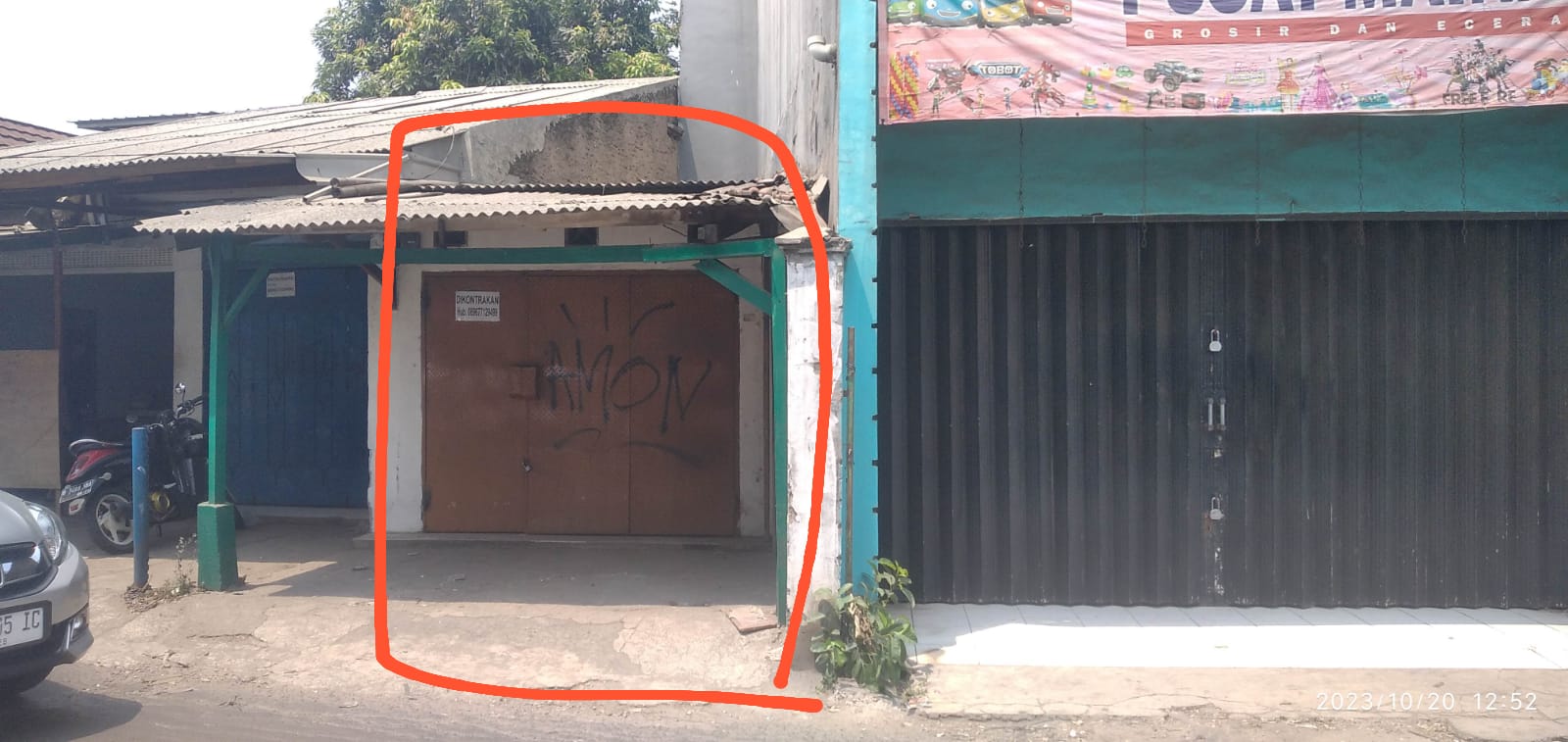 Disewakan Kios Tipe 1 Lantai di Raya Messi, Payangan Bekasi