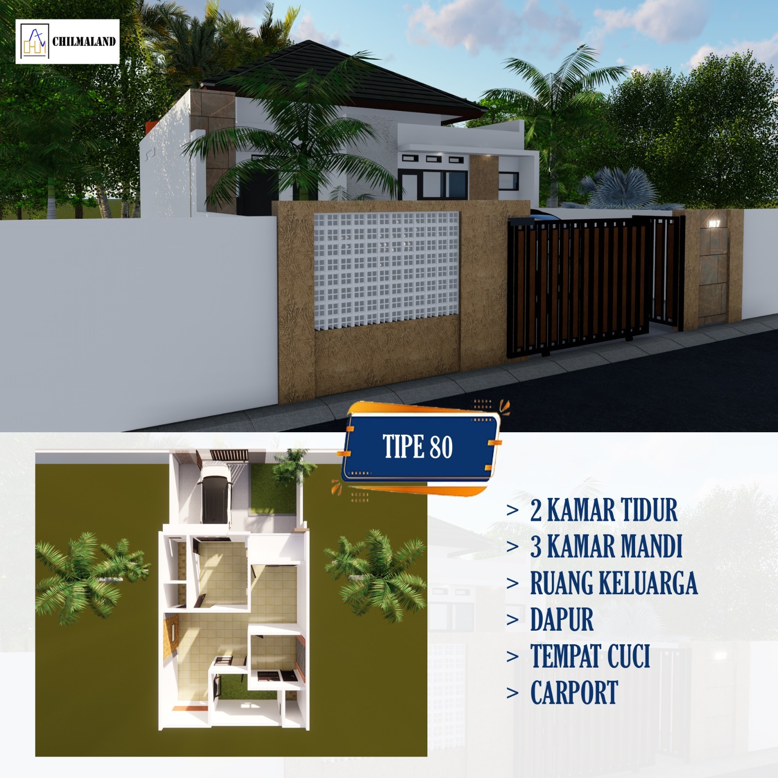 Jual Rumah Baru Dengan Desain Modern Type 80 Lokasi Kudus Jateng
