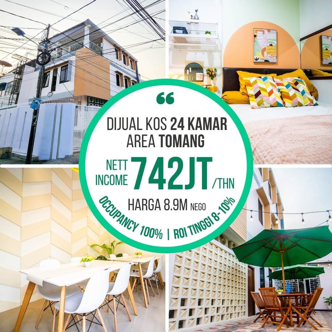DIJUAL KOS 24 KAMAR AREA TOMANG JAKARTA NETT INCOME 742 JT PERTAHUN