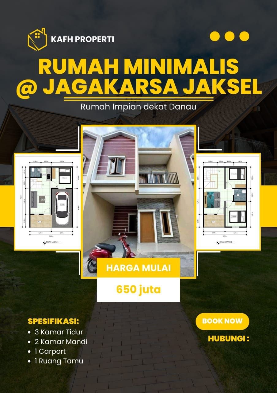 DIJUAL RUMAH 2 LANTAI LOKASI STRATEGIS DI JAGAKARSA JAKARTA SELATAN