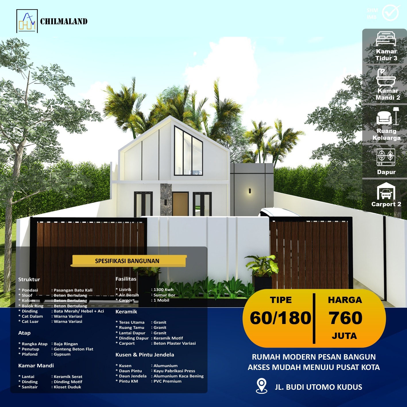 Jual Rumah Modern Pesan Bangun Dekat Kota Kudus Jateng